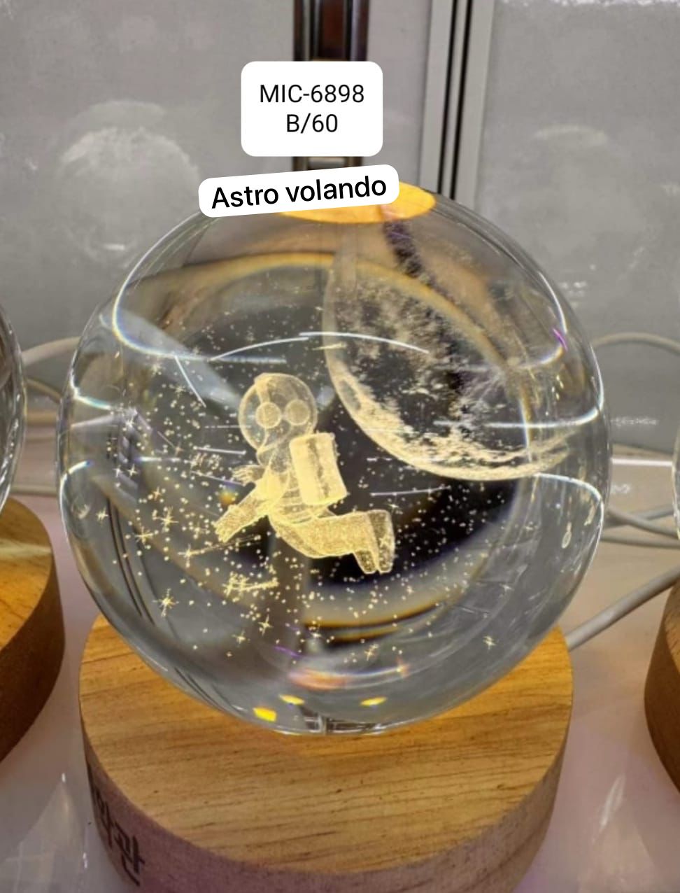 Lampara Esfera Bola de Cristal Saturno