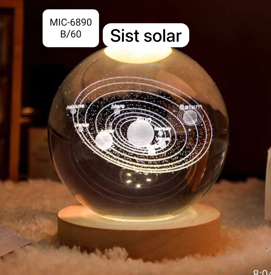 Lampara Esfera Bola de Cristal Saturno