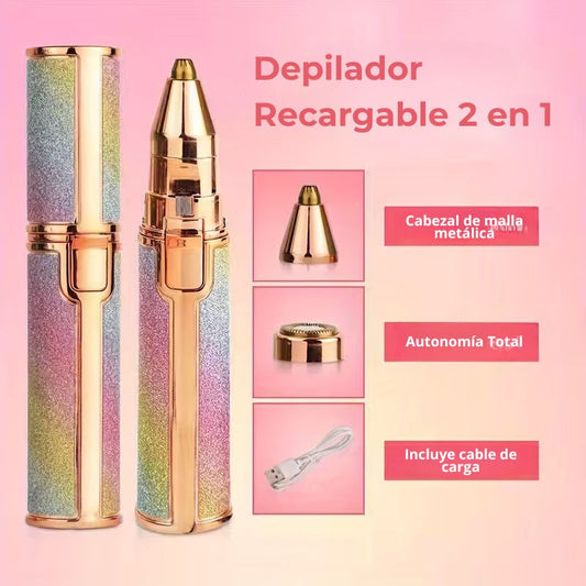 DepiLuxe | Depilador 2 En 1 Cejas Y Facial Recargable Portátil