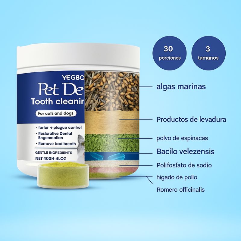 FreshPet™ | Polvo de Limpieza Dental para Mascotas