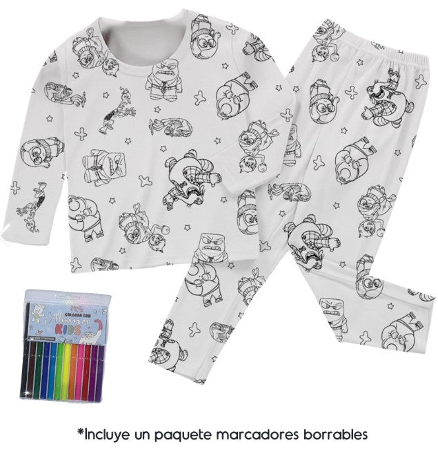 Pijama Infantil para Colorear