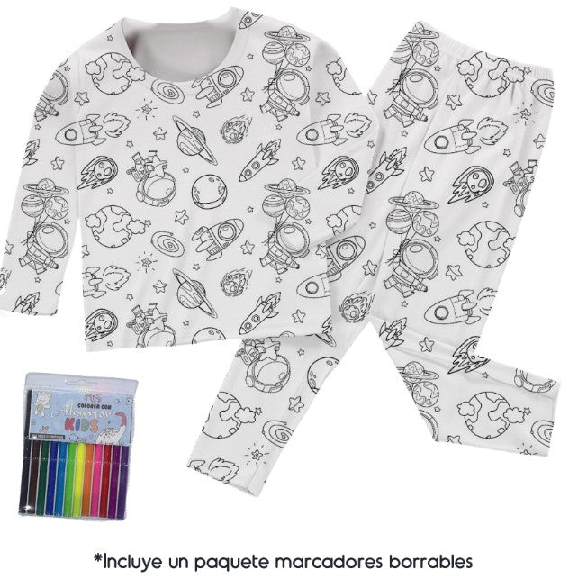 Pijama Infantil para Colorear