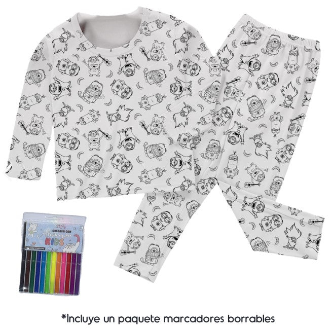Pijama Infantil para Colorear